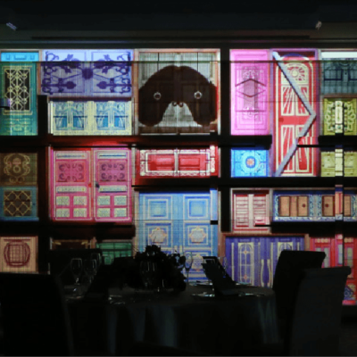 壁一面のプロジェクションマッピング